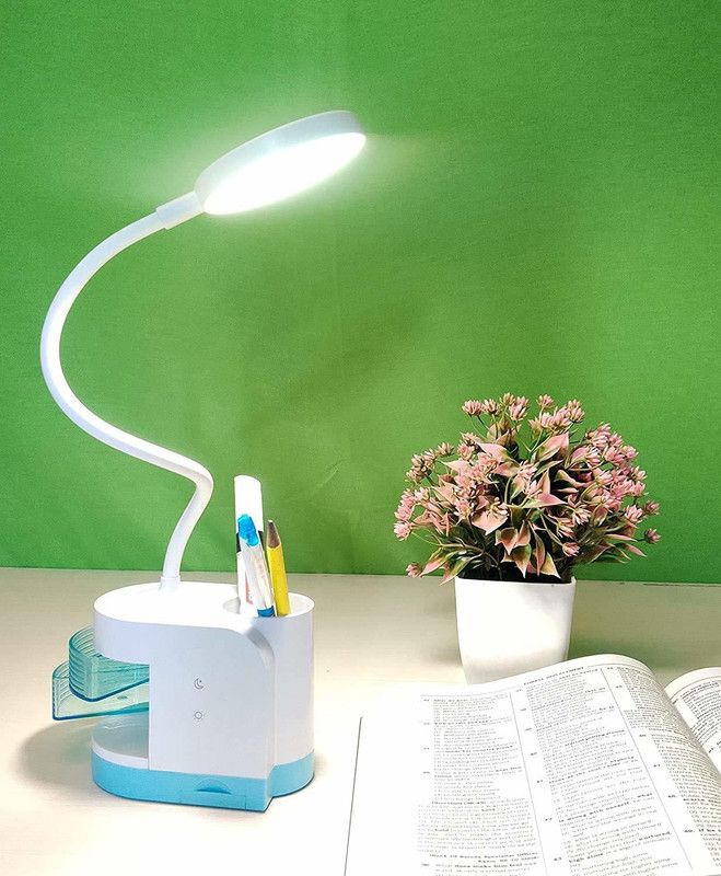 Mountribe DP 6056 Table Lamp  (20 cm, White)
