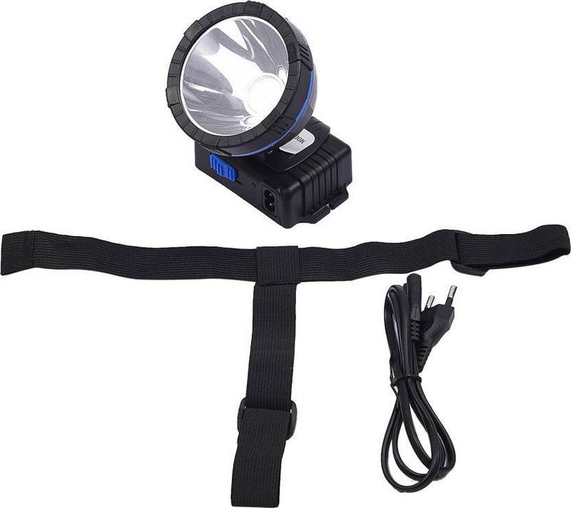 Hazzlewood 7W Rechargable led head light Torch  (Black, 9 cm, Rechargeable)