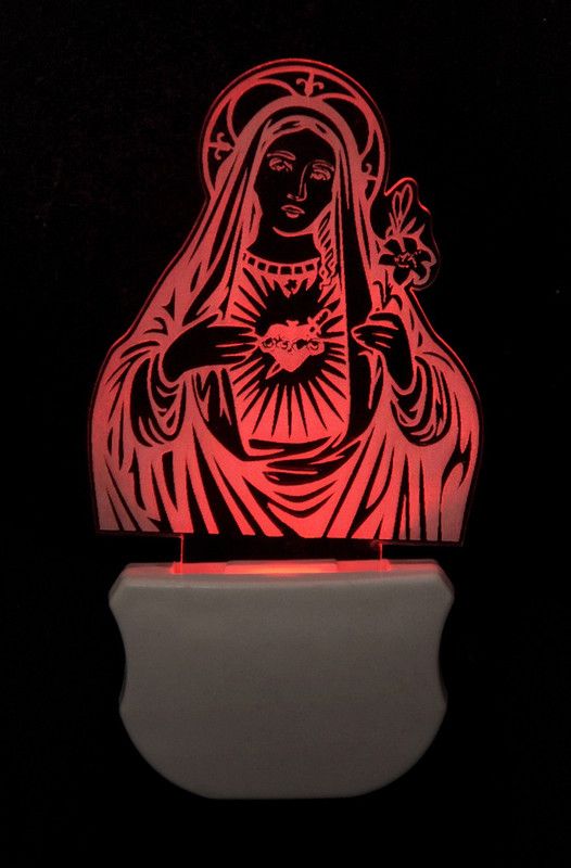 Sanvi Creations The Mother Mary 3D Illusion Night Lamp Comes with 7 Multicolor and 3D Illusion Design Suitable for Room,Drawing Room,Lobby Night Lamp  (12 cm, Multicolor)