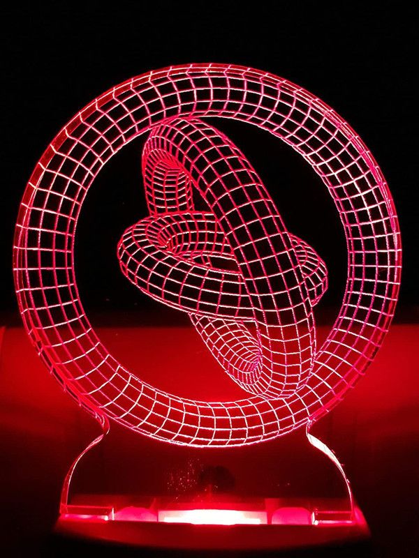 Kartik Craft The ring 3D Illusion Night Lamp Comes with 7 Multicolor Night Lamp  (12 cm, Multicolor)