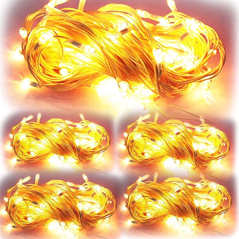 LEDIFY 45 LEDs 15 m Yellow Rice Lights  (Pack of 5)