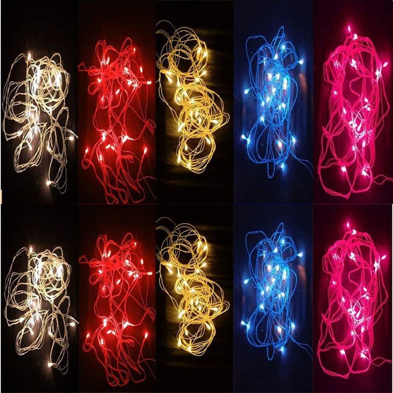 JANVI S GROUP 30 LEDs 9.91 m Multicolor Rice Lights  (Pack of 10)