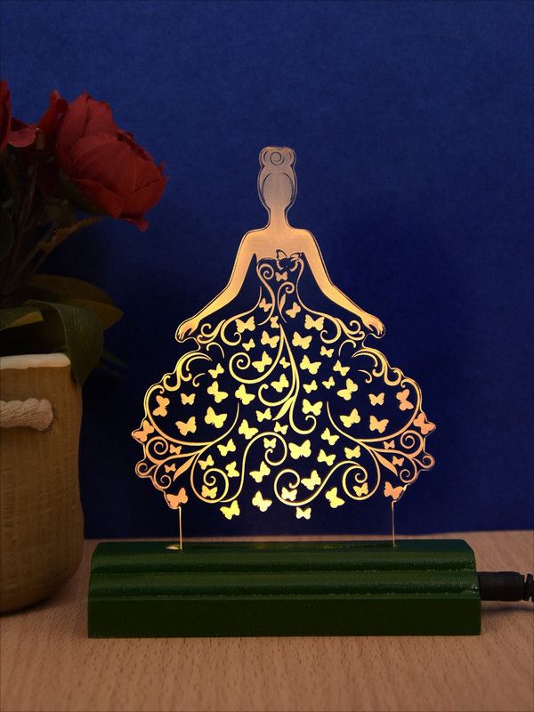 Modak The Bride 3D illusion Acrylic Table Lamp(Color-Forest Green) Table Lamp  (17 cm, Forest Green)