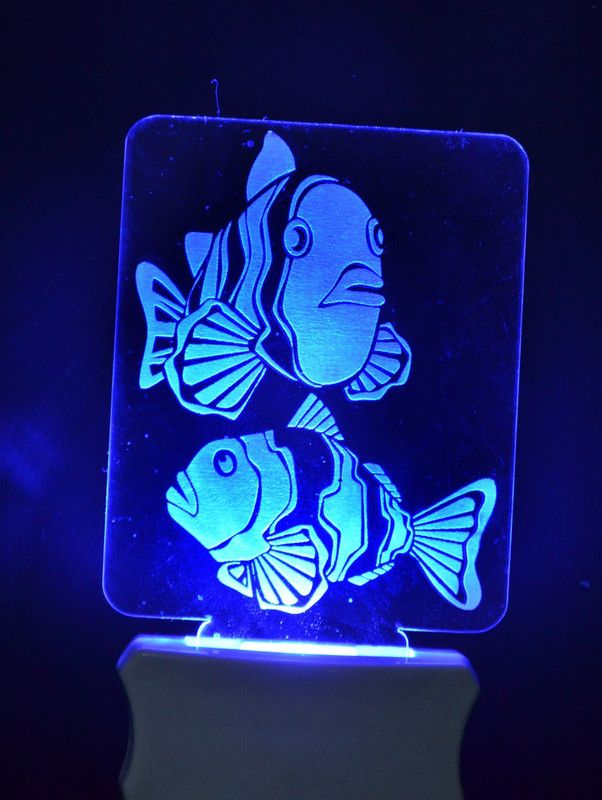 GENIUS ARS The Fish 3D Illusion Night Lamp Comes with 7 Multicolor Night Lamp  (12 cm, Multicolor)