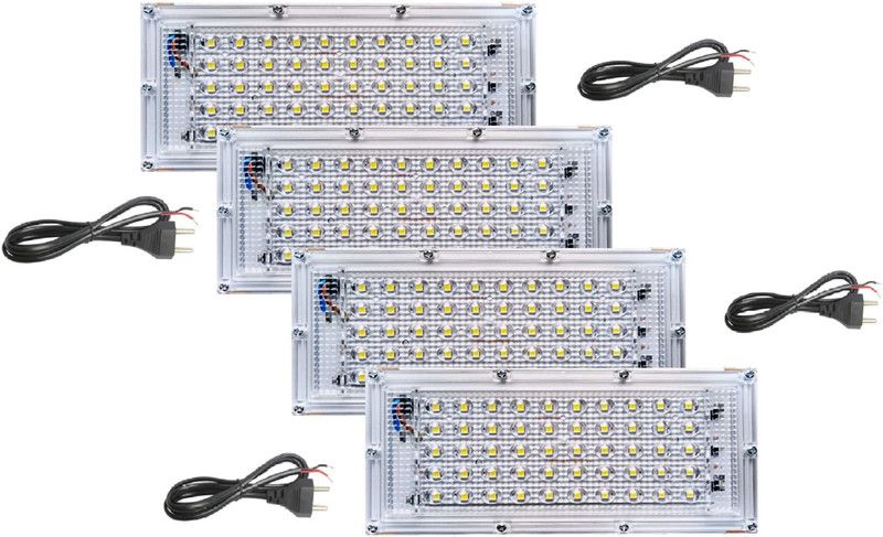 ERH India (Set of 4)_50W_LED LIGHT, white, Standard Flood Light Outdoor Lamp  (Grey)