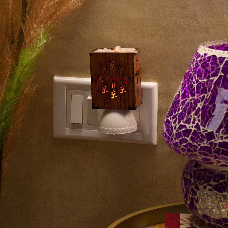 GLOBAL AROMA Plugin Guru ji Night Lamp  (13 cm, Brown)