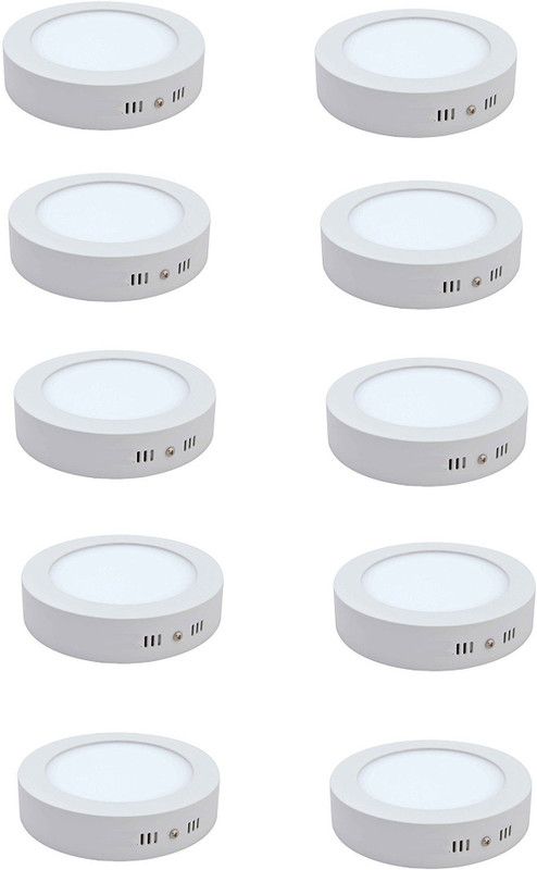 Nightstar LED 9W CBL Round Surface Panel Down Light White 10 Pcs Recessed Ceiling Lamp  (White)
