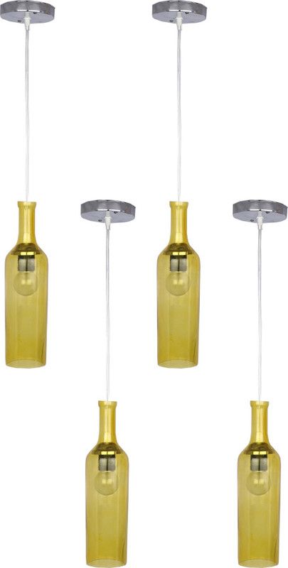 AFAST Trendy Degsiner Pandent Ceiling Lamp Light Of Colorful Glass (Set Of Four)-Bh22 Pendants Ceiling Lamp  (Yellow)