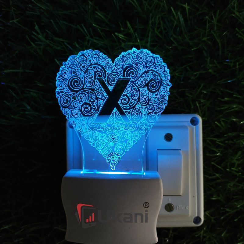 3D LETTER X ACRYLIC LED LAMP Night Lamp  (5 cm, Multicolor)