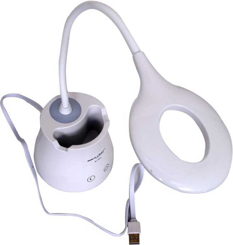 HASRU RL-0002 TABLE LAMP STUDY LAMP Torch  (White, 4.7 cm, Rechargeable)