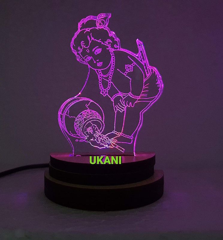 UKANI 3D USB Bal Krishna Night Lamp for Car/Office/Desktop/Gift/Table Top 7 Color Change Light Size 3 Inch Night Lamp  (10 cm, Multicolor)
