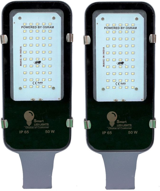SMART 50 Watt IP65 Driver Street Light Pack of 2 Flood Light Outdoor Lamp  (White)