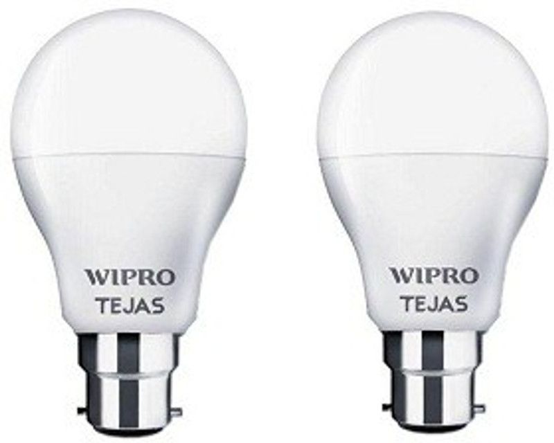 Wipro 7 W Standard B22 LED Bulb  (White, Pack of 2)
