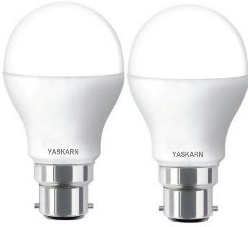 YASKARN 9 W Standard B22 LED Bulb  (White, Pack of 2)