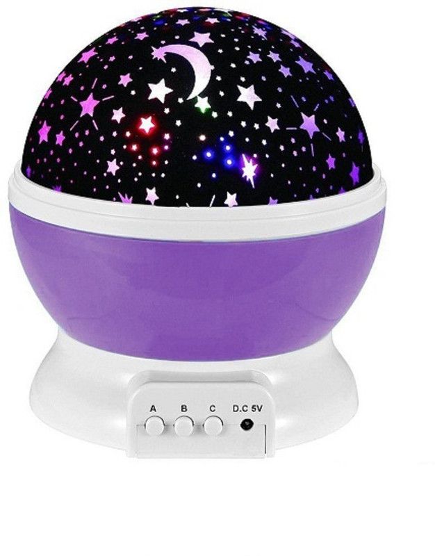 ADIYOGI Rotating LED Star Moon Night Lamp Color Changing Star Master Night Lamp (11 cm, Multicolor) Night Lamp  (6 cm, Multicolor)
