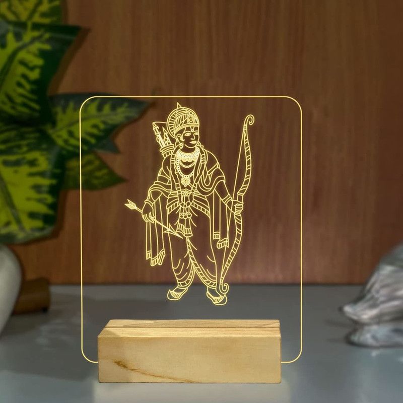 StarLaser Lord Shree ram Acrylic Table lamp Decoration Light for Home Gift for Birthday Night Lamp  (15.2 cm, warm white)
