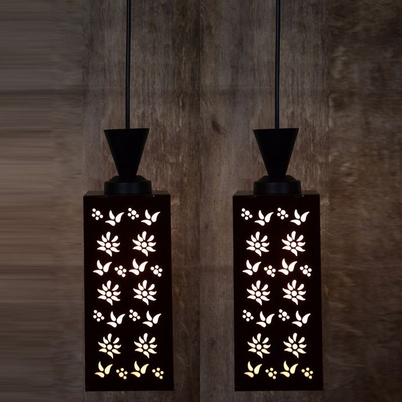 Vaishnav Traders Pendants Ceiling Lamp  (Black)