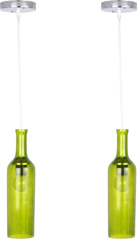 AFAST Trendy Degsiner Pandent Ceiling Lamp Light Of Colorful Glass (Set Of Two)-Bh19 Pendants Ceiling Lamp  (Yellow)