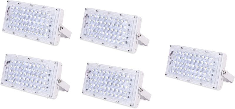 ERH India Metal Body Crystal 50 Watt 220-240V Waterproof Landscape LED Flood Light (White) - 5pcs Flood Light Outdoor Lamp  (White)