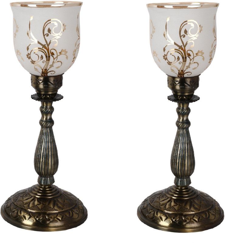 AFAST New And Trendy Designe Antique Central Table Lamp With Designer Glass & High Quality Stand For Imperial Feeling-jh5 Table Lamp  (52 cm, Gold)