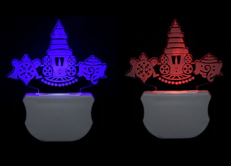 SHOKARSH The Temple 3D illusion Led Night Lamp comes with 7 Multicolor (Pack of 2) Night Lamp  (12 cm, Multicolor)