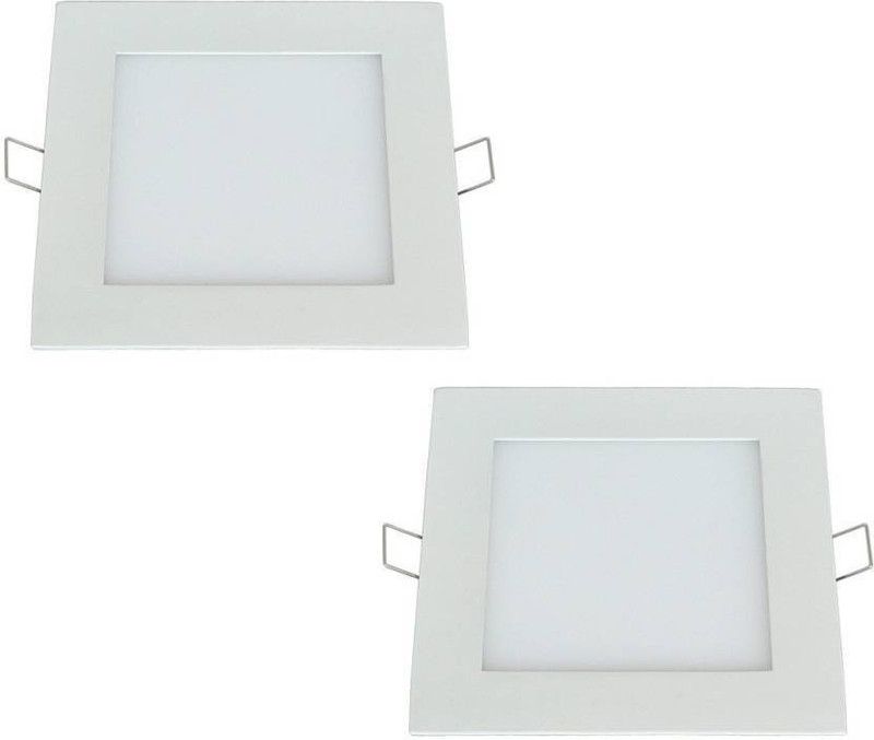 Online Generation Pack of 2 - Panel light 12 Watt Square ,Connecting wire, Driver Recessed Ceiling Lamp  (White)