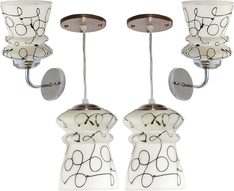 GLAMOROUS Wallchiere Wall Lamp Without Bulb  (Pack of 4)