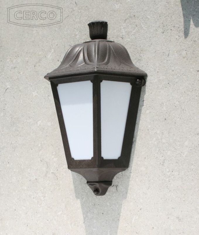 CERCO Victoria Half E27 Outdoor Wall Light Brown Resin with Frosted Gate Light Outdoor Lamp  (Brown)