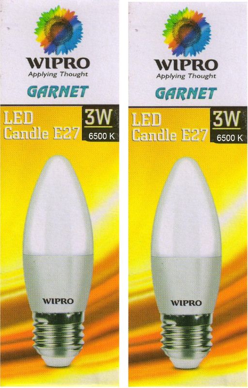 Wipro 3 W Candle E27 LED Bulb  (White, Pack of 2)