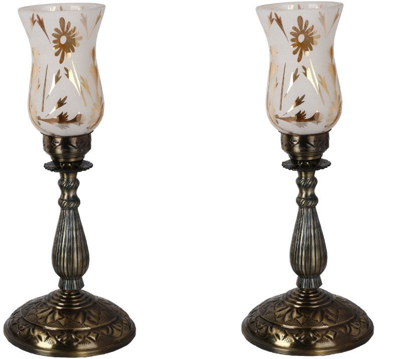 AFAST New And Trendy Designe Antique Central Table Lamp With Designer Glass & High Quality Stand For Imperial Feeling-jh11 Table Lamp  (52 cm, Gold)