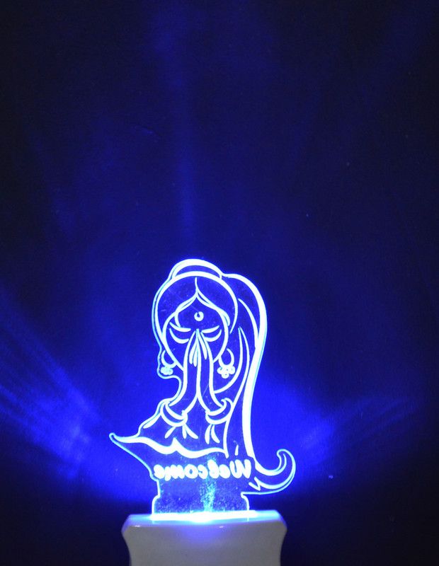Krishna Enterprises The Welcome 3D Illusion Night Lamp Comes with 7 Multicolor Night Lamp  (12 cm, Multicolor)