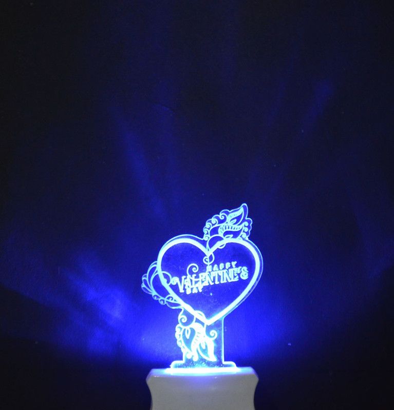 A Singh The Heart 3D Illusion Night Lamp Comes with 7 Multicolor and 3D Illusion Design Suitable for Room,Drawing Room,Lobby Night Lamp  (12 cm, Multicolor)