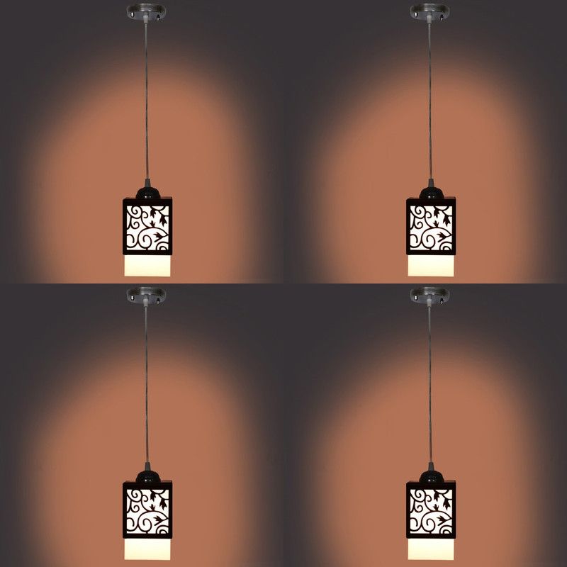 Vaishnav Traders Vaishnav Traders Wooden Hanging Lamp Style Hanging Lamp(PO4) Pendants Ceiling Lamp  (Black)