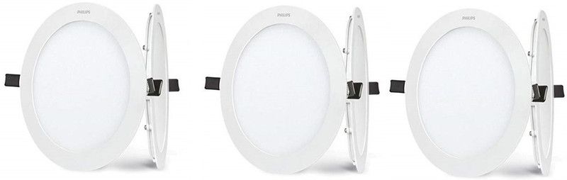 PHILIPS 10-Watt Round MaxPlus 1000lm Brighter Homes LED Panel lights,Downlight Cool Day light pack of 3 Recessed Ceiling Lamp  (White)