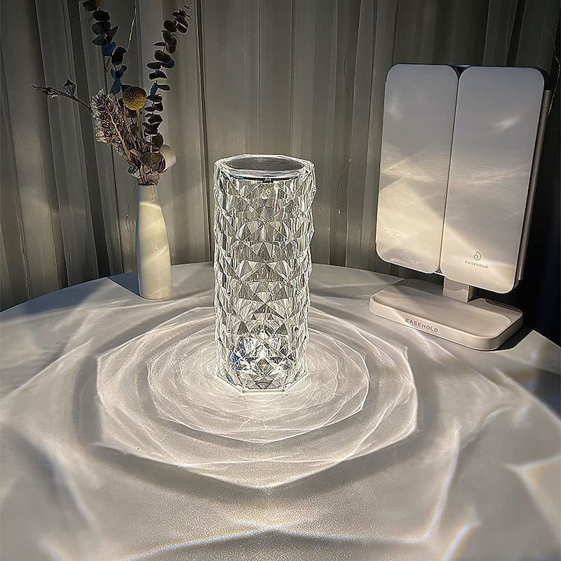 MKE Crystal Diamond Night Light -16 Color RGB Changing LED Lights USB Remote Night Lamp  (10 cm, White)