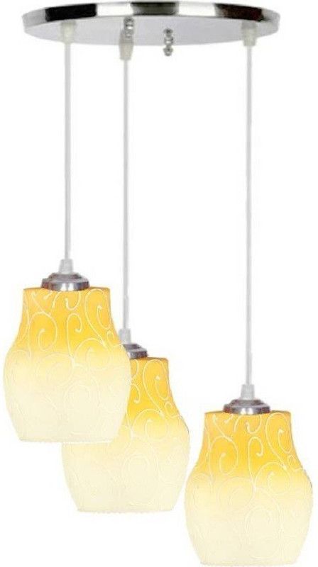 AFAST Pandans Hanging Ceiling Light Of Stylish Colorful & Decorative Three Glass Shade Lamp-DR07 Pendants Ceiling Lamp  (Multicolor)