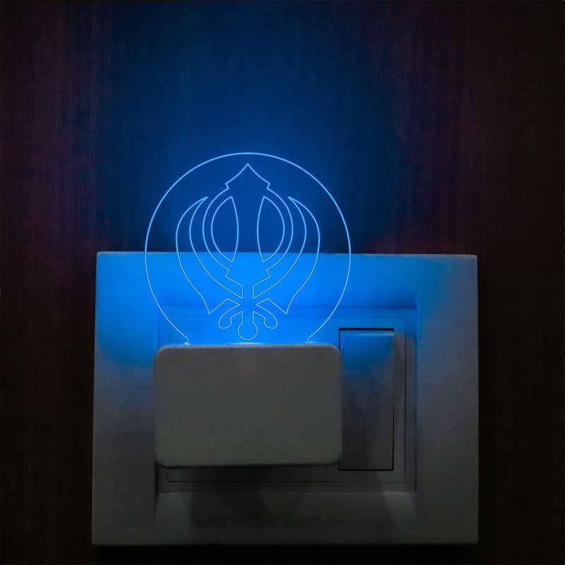 StarLaser Sikh Khanda Symbol Led Night lamp Suitable for Bedroom, Office, Mini Temple Night Lamp  (11 cm, Multicolor)