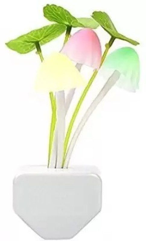 Mushroom LED lights - Automatic Sensor (on/off) Multi-Color Bed Flower Design Night Lamp  (15 cm, MULTICOLOR)