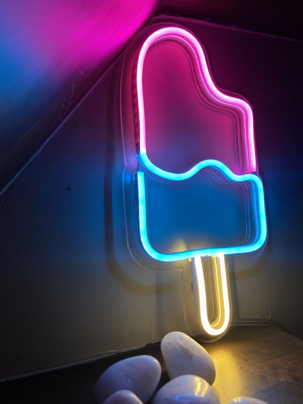 Ice Cream Led Neon Sign Perfect Gift, Home Decor, Kids Room, Party, Café Night Lamp  (12.7 cm, Multi)