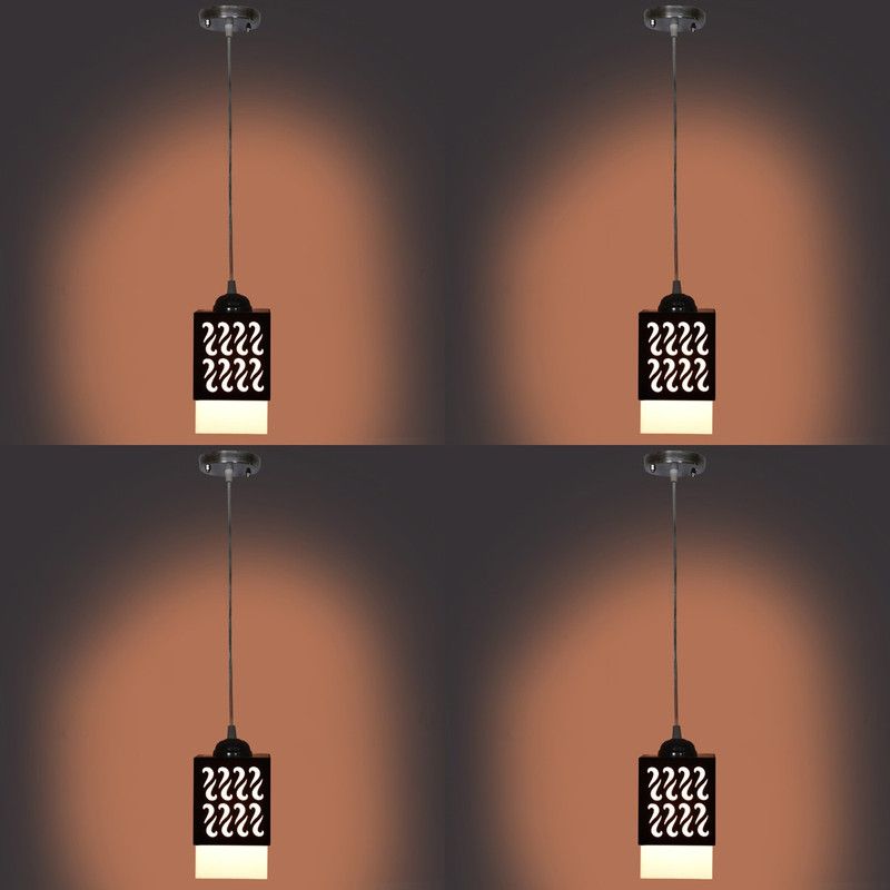 Xaviour Xaviour Wooden Hanging Lamp Style Hanging Lamp Pendants(PO 4) Pendants Ceiling Lamp  (Black)