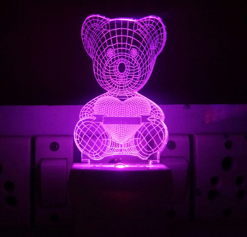 UKANI 3D Illusion LED Light Night Lights for 7 Colors Led Changing Lighting Bedroom Decoration Decorative Lighting Gifts for Boys Girls Kids Baby Friends NEW TEDDY BEER WITH HEART Night Lamp ( 5 cm, Multicolor ) Night Lamp  (10 cm, Multicolor)