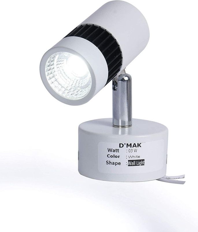 D'Mak White 3 Watt White Adjustable 180° LED Cob spotting Wall Track Light (SET OF 01) Track Lights Ceiling Lamp  (White)