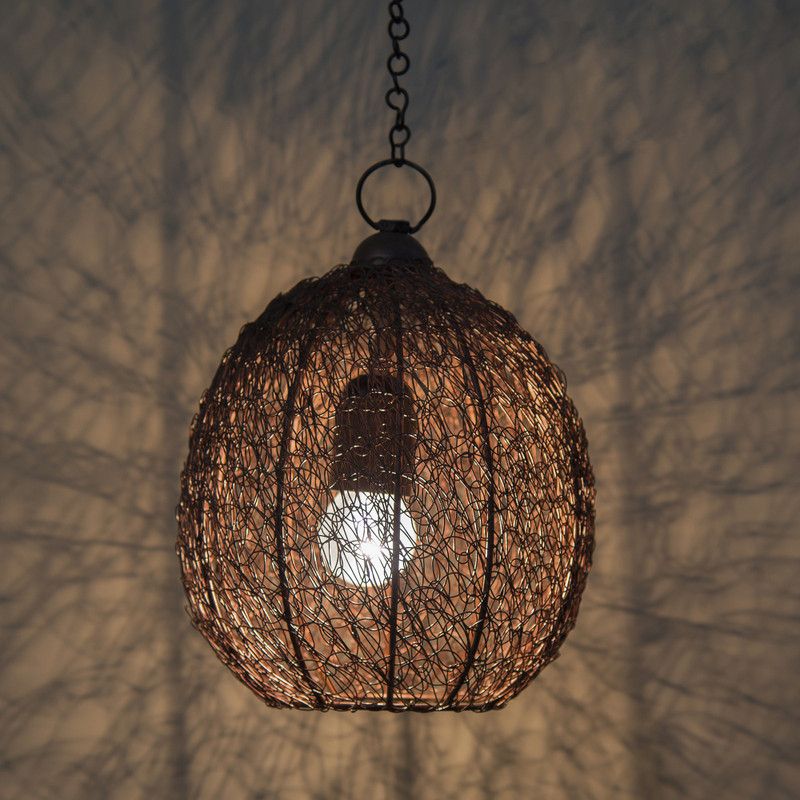 Homesake Classic Twisted Wire Round Hanging Pendant light, Antique Copper Hanging Fixture Lamp Pendants Ceiling Lamp  (Brown)