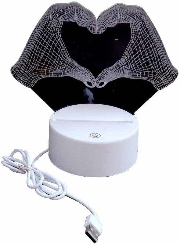 Shoppernation Fancy Colorful Night Lamp Light With USB Connecter Table Lamp  (12 cm, White)