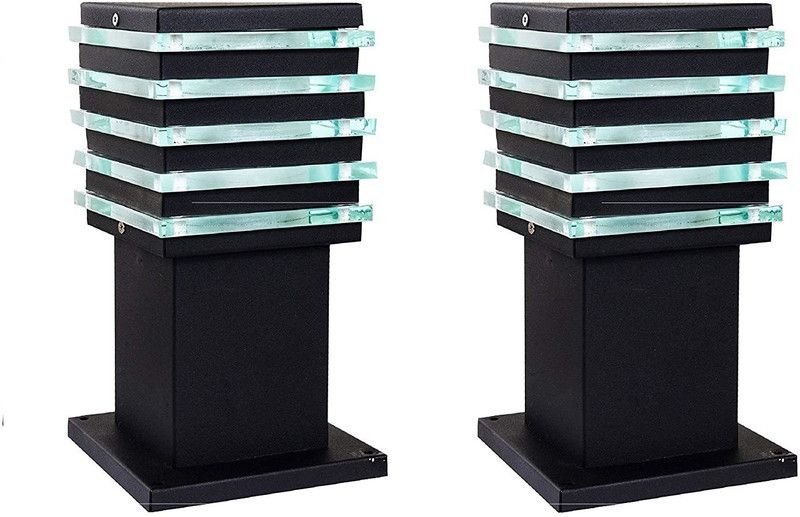 Rajoria Light House Ice Cube Outdoor Lamp, (Black, 11 Cms, Pack of 2 Pcs) Gate Light Outdoor Lamp  (Black)