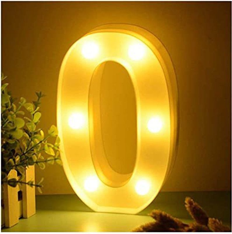 Balloonistics 3D LED Marquee Number Lights Sign, Light Up Number Lights for Decoration Night Lamp  (25 cm, Number 0)