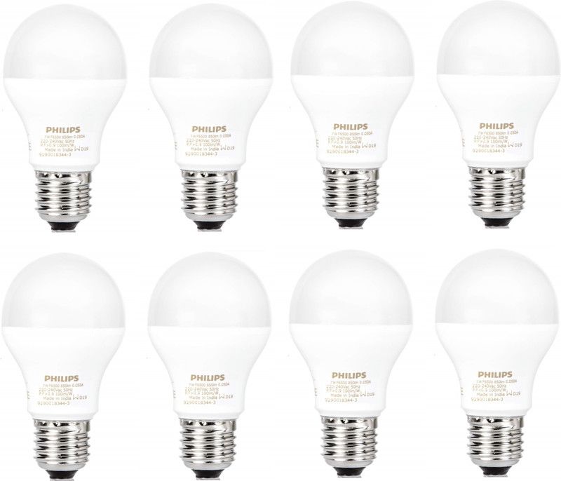 PHILIPS 7 W Standard E27 LED Bulb  (Yellow, Pack of 8)