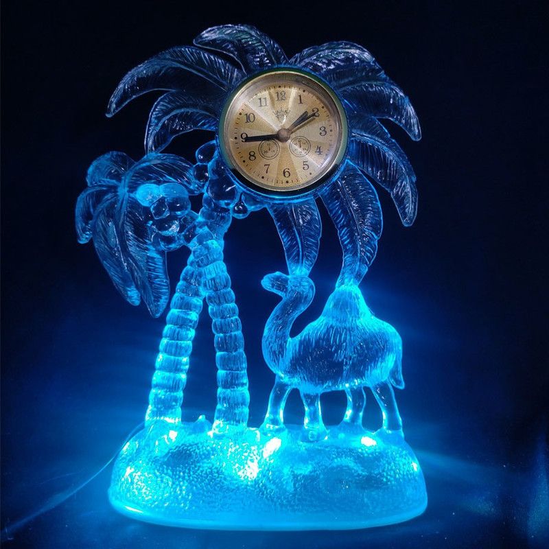 HEMANTH ARTS Coconut Tree with Camel Showpiece Night Light for Bed Room, Gifting and Decor Night Lamp  (19 cm, multi clour)