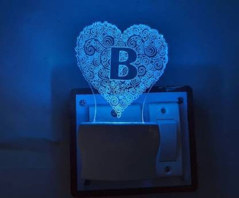 DONICY 3D Illusion LED Light Night Lights for 7 Colors Led Changing Lighting Bedroom Decoration Decorative Lighting Gifts for Boys Girls, Friends B Name Night Lamp  (10 cm, Multicolor)