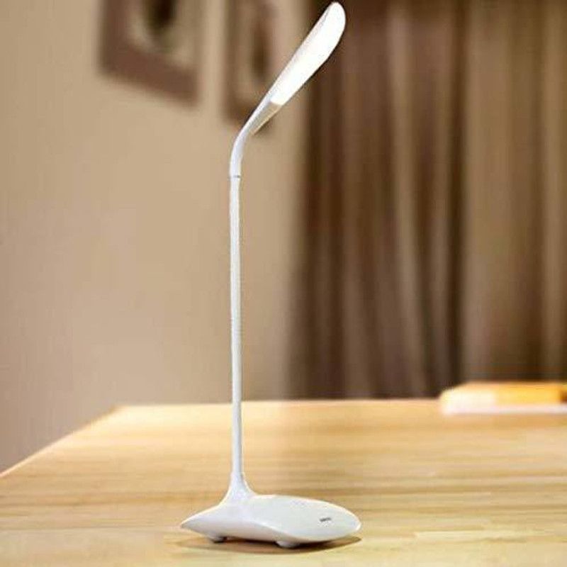 HD HORIZON Desk Lamp with Flexible Gooseneck 3 Level Brightness, Battery Operated Table Lamp 5W Touch Control, Compact Portable lamp for Dorm Study Office Bedroom, Eye-Caring and Energy Saving Table Lamp  (23 cm, White)
